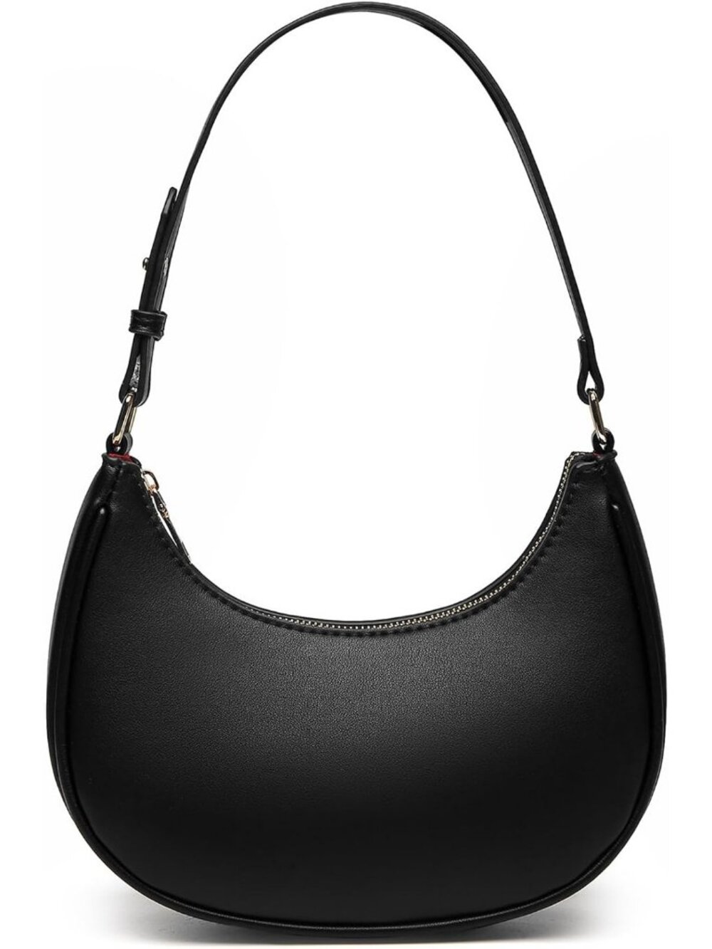 Women's Black Leather Retro Classic Clutch Shoulder Tote HandBag with Zipper